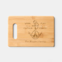 Kapitän des Ankerbootes Etched Holz Cutting Board