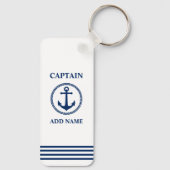 Kapitän des Ankerbootes Name oder Schiffsname Weiß Schlüsselanhänger (Rückseite)