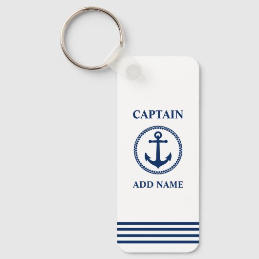 Kapitän des Ankerbootes Name oder Schiffsname Weiß Schlüsselanhänger (Vorderseite)