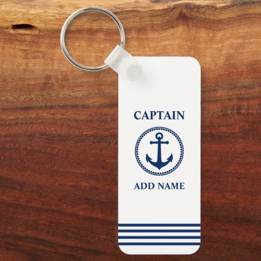 Kapitän des Ankerbootes Name oder Schiffsname Weiß Schlüsselanhänger (Vorderseite)