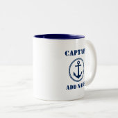 Kapitän des Ankerboots Name oder Schiffsname sa0a Zweifarbige Tasse (VorderseiteRechts)