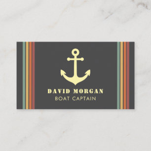 Kapitän des Ankerboots Retro Business Card Visitenkarte