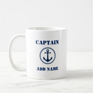 Kapitän des Ankermanns der Blauen See Name oder S Kaffeetasse