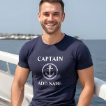 Kapitän des Ankerschiffs Name hinzufügen oder Name T-Shirt<br><div class="desc">Kapitän des Ankerschiffs Name oder Schiffsname Navy Blue T - Shirt</div>