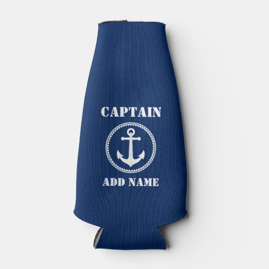 Kapitän des Ankerschiffs Name oder Name des Bootes Flaschenkühler (Vorderseite)