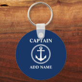 Kapitän des Ankerschiffs Name oder Name des Bootes Schlüsselanhänger (Vorderseite)