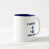 Kapitän des blauen Anchors Name oder Schiffsname h Zweifarbige Tasse (VorderseiteRechts)