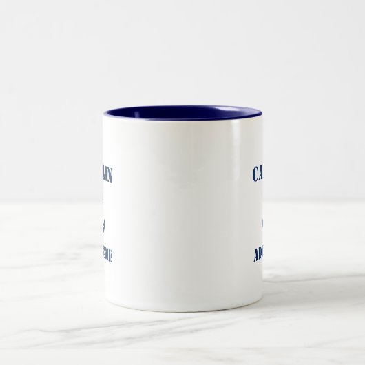 Kapitän des blauen Anchors Name oder Schiffsname h Zweifarbige Tasse (Mittel)