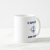 Kapitän des Blue Compass Anchors Name oder Schiffs Kaffeetasse (VorderseiteRechts)