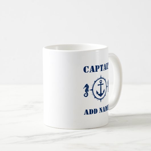 Kapitän des Blue Seepferd Anchor Name oder Schiffs Kaffeetasse (VorderseiteRechts)