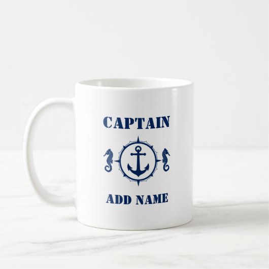 Kapitän des Blue Seepferd Anchor Name oder Schiffs Kaffeetasse (Links)