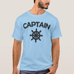Kapitän des Bootes mit Schiffsrad T-Shirt