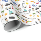 Kapitän des jungen Jungen Sailor Nautical Geschenkpapier (Rolleneckpunkt)
