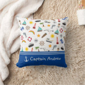 Kapitän des jungen Jungen Sailor Nautical Kissen (Decke)