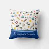 Kapitän des jungen Jungen Sailor Nautical Kissen (Rückseite)