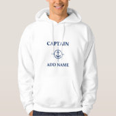 Kapitän des Marine Compass Anchor Name oder Schiff Hoodie (Vorderseite)