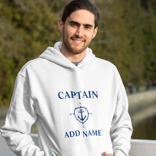 Kapitän des Marine Compass Anchor Name oder Schiff Hoodie