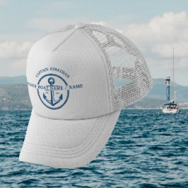 Kapitän des nautischen Marine Blue Boat Name Ancho Truckerkappe