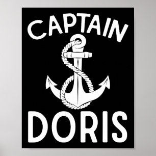 Kapitän Doris Anker Boot Bootfahren Yacht Schiff Poster