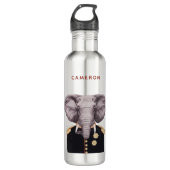 Kapitän Elephant | addieren Ihren Namen Edelstahlflasche (Vorderseite)