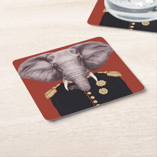 Kapitän Elephant Rechteckiger Pappuntersetzer (angewinkelt)