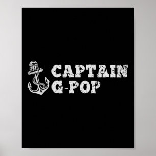 Kapitän G-Pop Segelboot Vintage Boot Anker Poster
