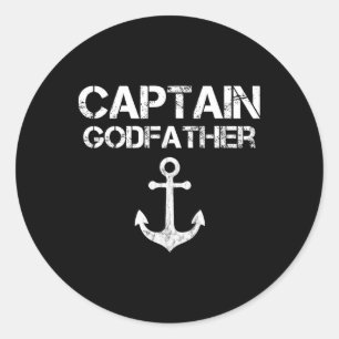 Kapitän GodVater Pontoon Seesailor Fischerboot Runder Aufkleber