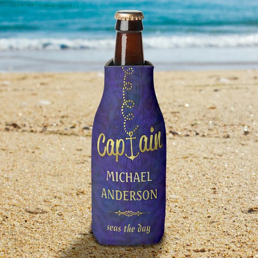 Kapitän Gold des Ankerboots | INDIVIDUELLE NAME Flaschenkühler