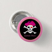 Kapitän "Grace" & Piraten - Schatzinsel /Mädchen Button (Vorne & Hinten)