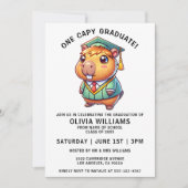 Kapitän Graduate Funny Capybara Graduierungsparty Einladung (Vorderseite)