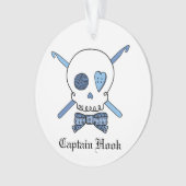 Kapitän Hook - Häkelarbeit-Schädel (blau) Ornament (Vorderseite)