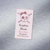 Kapitän Hook - Häkelarbeit-Schädel (Haar-Bogen) Magnetische Visitenkarte (Beispiel)