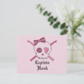 Kapitän Hook Skull & Crochet Hooks (Pink Back) Postkarte (Stehend Vorderseite)