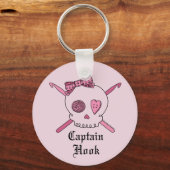 Kapitän Hook Skull & Crochet Hooks (Pink Back) Schlüsselanhänger (Vorderseite)