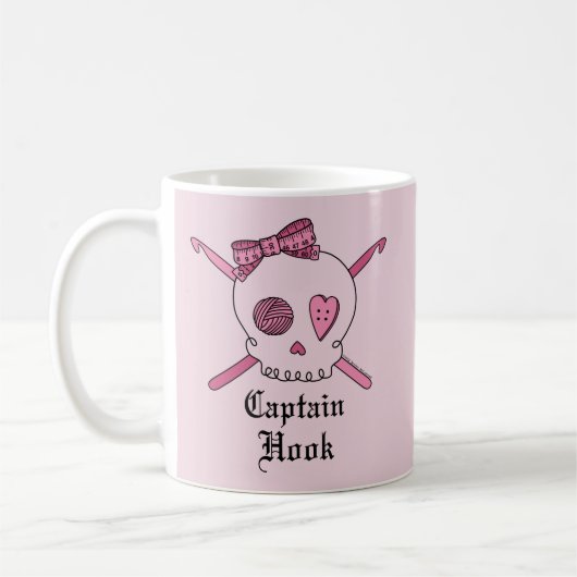 Kapitän Hook Skull u. Häkelarbeit-Haken Kaffeetasse (Links)