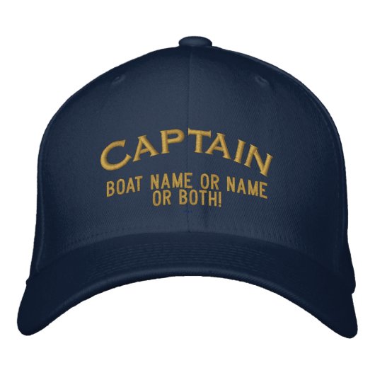Kapitän Ihr Boot Name Ihr Name oder beide! Bestickte Baseballkappe (Vorderseite)