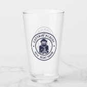 Kapitän Ihr Name Altes Scruff Emblem Tumbler Glas (Rückseite)