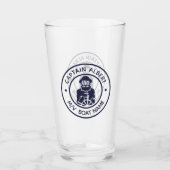 Kapitän Ihr Name Altes Scruff Emblem Tumbler Glas (Vorderseite)