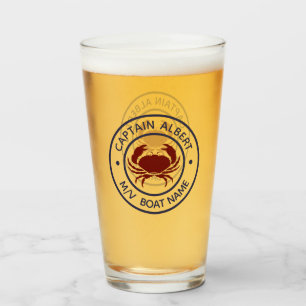 Kapitän Ihr Name Maroon Crab Emblem Tumber Glas