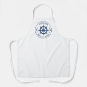 Kapitän Ihr Name oder Boot Helm Stars Blue White Schürze (Vorderseite)