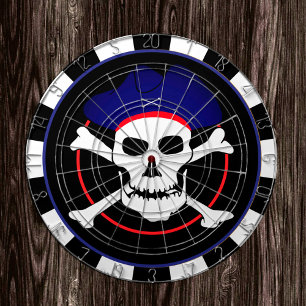 Kapitän Jack Dartboard & Piratenflagge, Totenkopf  Dartscheibe