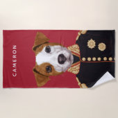 Kapitän Jack Russell | addieren Ihren Namen Strandtuch (Vorderseite)