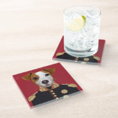 Kapitän Jack Russell Glasuntersetzer (Schrägansicht)