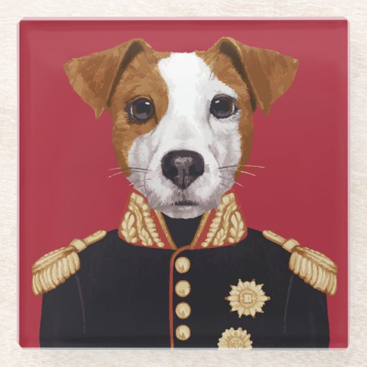 Kapitän Jack Russell Glasuntersetzer (Vorderseite)