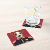 Kapitän Jack Russell Rechteckiger Pappuntersetzer (Vor Ort)