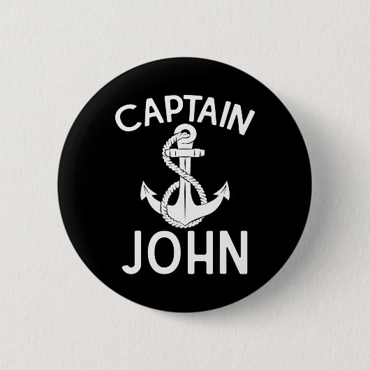 Kapitän John Boot Schiff Boot Yacht Anker Button (Vorderseite)