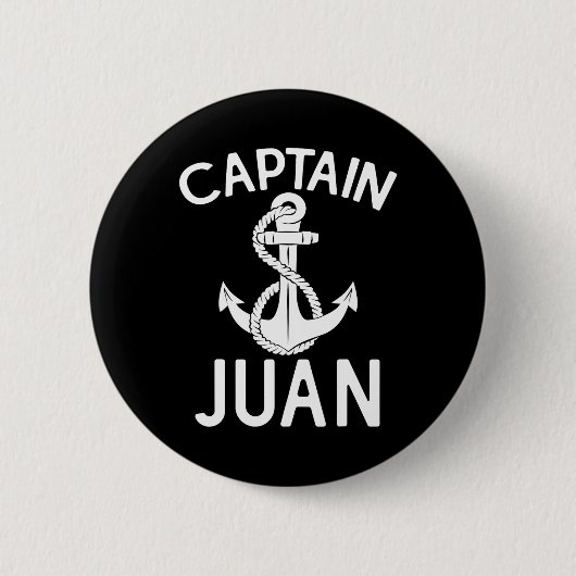 Kapitän Juan Schiff Boot Bootfahren Yacht Anker Button (Vorderseite)