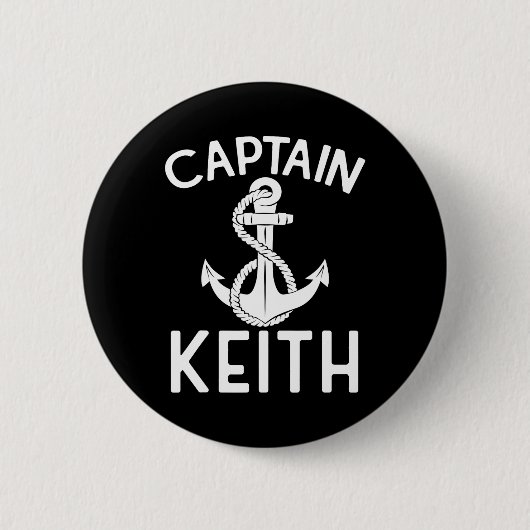 Kapitän Keith Boot Schiff Anker Bootfahren Yacht Button (Vorderseite)