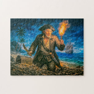 Kapitän Kidd Legendäre Piratenporträt Puzzle