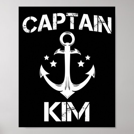 Kapitän Kim lustiger Geburtstagsname Bootsgeschenk Poster (Vorne)